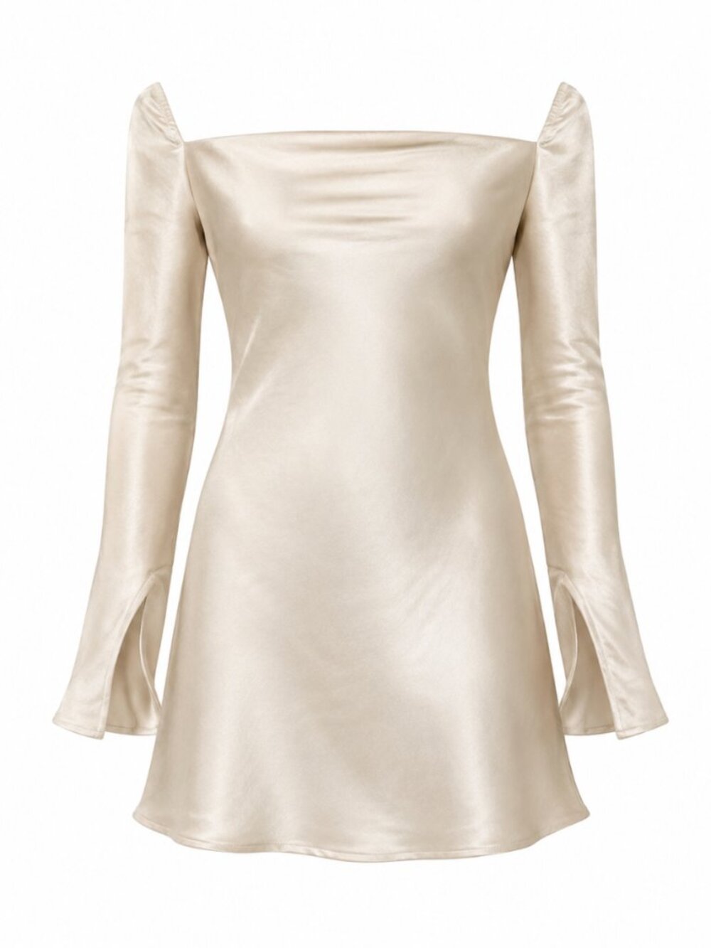 FREE with Purchase: Princess Polly Satin Cowl Neck Long Sleeve Mini Dress Size 4 - Picture 1 of 5